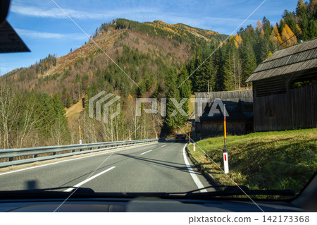 Loiblpass B91 through the Karawank mountain range, connecting Austria with Slovenia. Loiblpass B91 through the Karawank mountain range, connecting Austria with Slovenia. 142173368