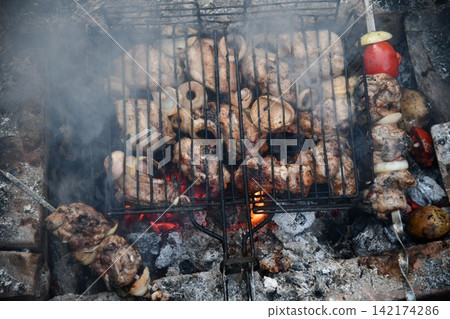american bbq ribs cooking grill american bbq ribs cooking grill 142174286
