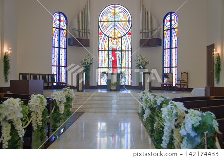 Churches with stained glass windows, wedding venues Churches with stained glass windows, wedding venues 142174433