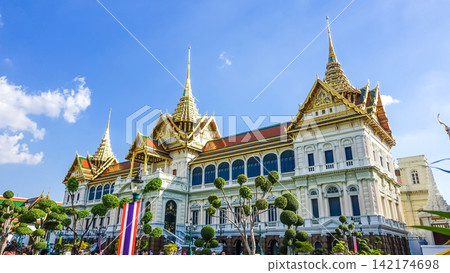 Grand Palace Bangkok Thai Architecture Under Blue Sky Grand Palace Bangkok Thai Architecture Under Blue Sky 142174698