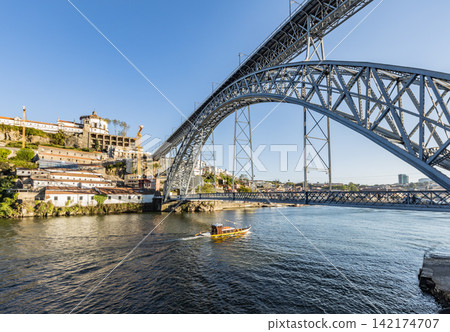 Porto Dom Luis I Bridge over Douro River in Portugal 142174707