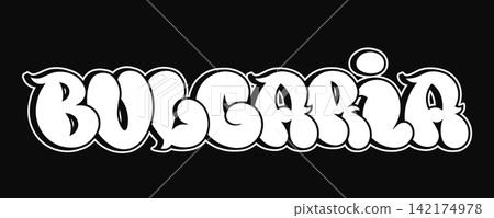 Bulgaria bubble graffiti word art with bold outlined lettering Bulgaria bubble graffiti word art with bold outlined lettering 142174978