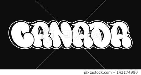 Canada bubble graffiti word art with bold outlined lettering Canada bubble graffiti word art with bold outlined lettering 142174980