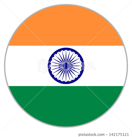 Indian flag circular icon Indian flag circular icon 142175121
