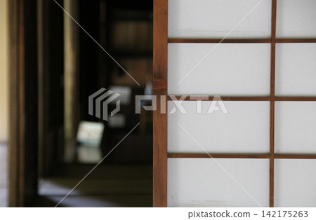 Shoji screen as seen from a tatami room. 142175263