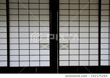 Shoji screen as seen from a tatami room. 142175264