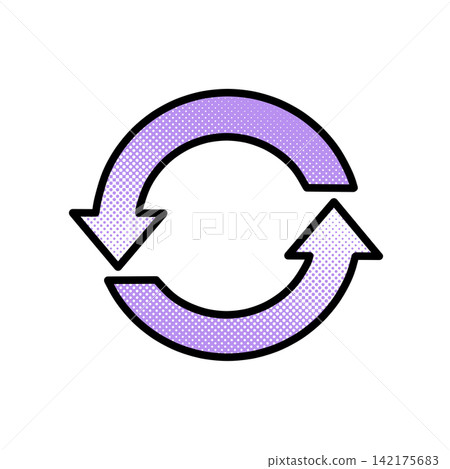 Purple dot gradient circular recycling arrow icon illustration material Purple dot gradient circular recycling arrow icon illustration material 142175683