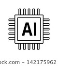ai microchip icon set without background 142175962