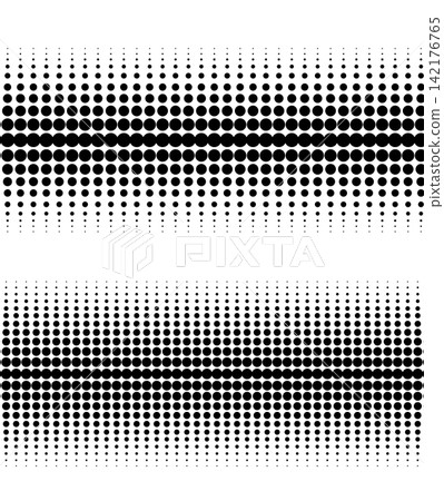 Two types of halftone dot gradient decorative lines Two types of halftone dot gradient decorative lines 142176765