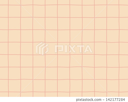 Hand-drawn style grid pattern background material in beige and orange. Hand-drawn style grid pattern background material in beige and orange. 142177284