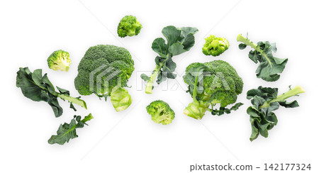 Healthy food. Bright green broccoli showcases vibrant and nutritious options, PNG Healthy food. Bright green broccoli showcases vibrant and nutritious options, PNG 142177324