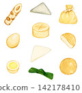 水彩插畫，描繪了關東煮的十種食材。 142178410