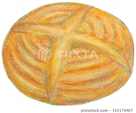 Simple illustration of a country bread (painted in oil pastel) Simple illustration of a country bread (painted in oil pastel) 142178467