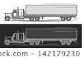 Vector banners for Semi Truck 142179230
