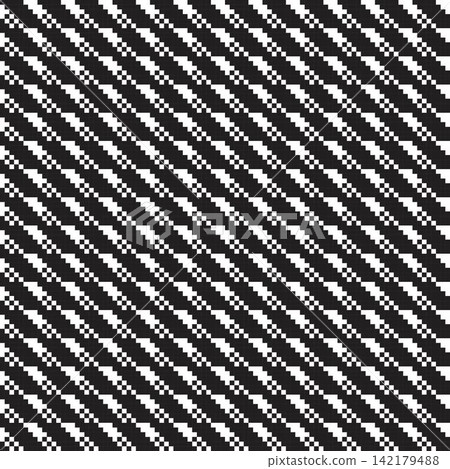 Black and White Geometric Texture Knitting Grid seamless pattern design for fashion and home textiles, graphics, knitwear and backgrounds 142179488