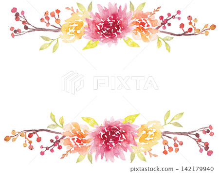 水彩植物畫框 水彩植物畫框 142179940