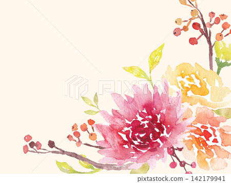 水彩植物畫框 水彩植物畫框 142179941