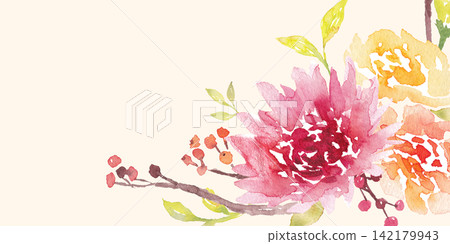水彩植物畫框 水彩植物畫框 142179943