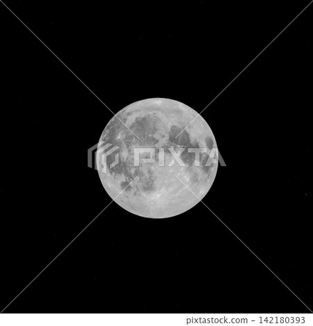 Detailed image of the full moon isolated on black. Detailed image of the full moon isolated on black. 142180393