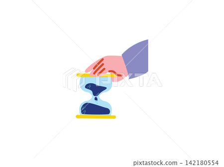 一手拿著沙漏的插圖 一手拿著沙漏的插圖 142180554