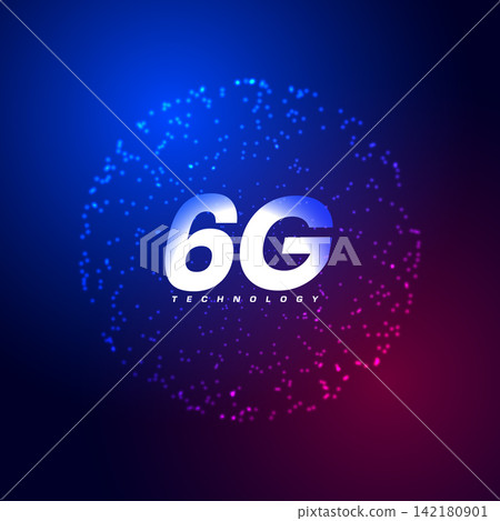 6th generation digital network connection techno background 6th generation digital network connection techno background 142180901