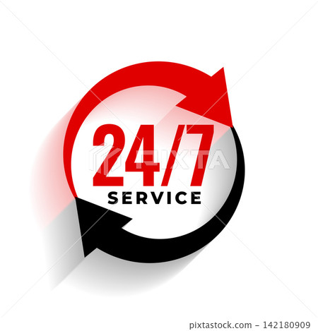 24 hours 7 days open helpline arrow symbol design 24 hours 7 days open helpline arrow symbol design 142180909