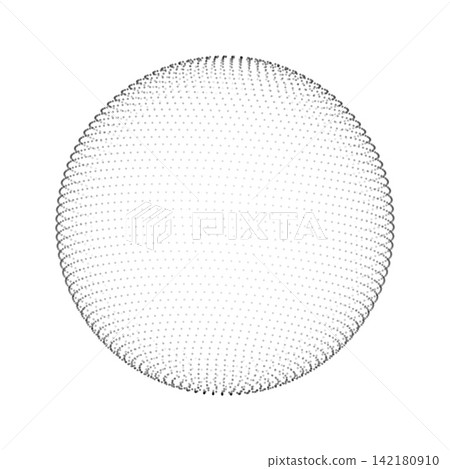 abstract 3d grid particles sphere on white background abstract 3d grid particles sphere on white background 142180910