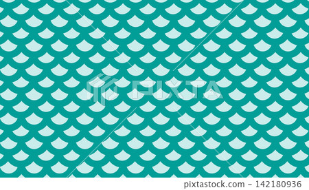 abstract mint green wavy fish scale pattern background design 142180936