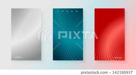 abstract modern dotted gradient texture poster in set of three abstract modern dotted gradient texture poster in set of three 142180937