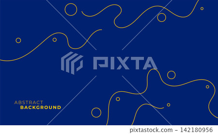 abstract yellow fluid lines blue background design 142180956