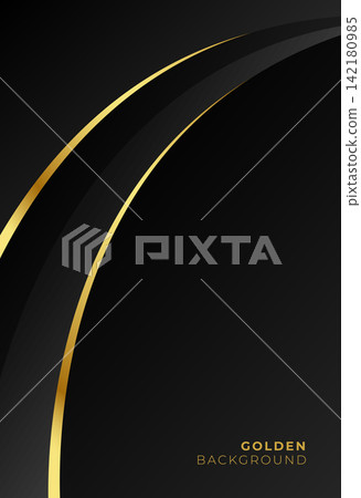 black golden curved stripe on dark background black golden curved stripe on dark background 142180985