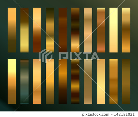 collection of shiny gold metallic gradient for web presentation collection of shiny gold metallic gradient for web presentation 142181021