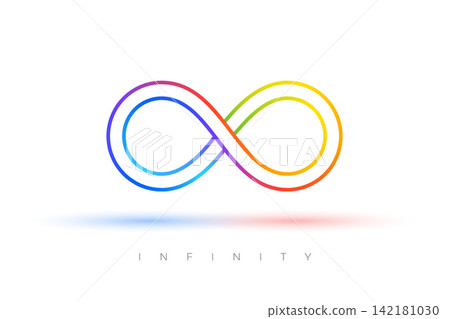 colorful endless infinity loop symbol in line style colorful endless infinity loop symbol in line style 142181030