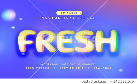 editable 3d rounded fresh word text effect on blurred blue background editable 3d rounded fresh word text effect on blurred blue background 142181109