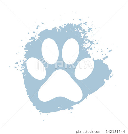dog or cat paw footprint background in grungy style dog or cat paw footprint background in grungy style 142181344