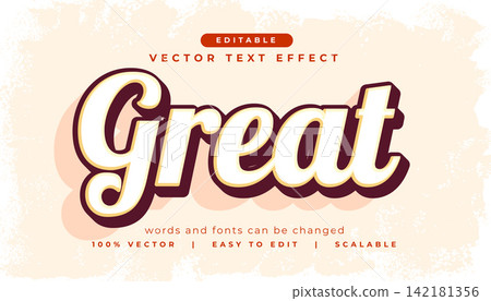 editable 3d great text style effect 142181356