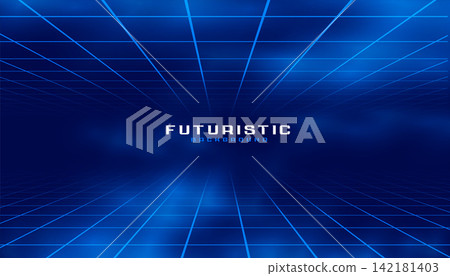 futuristic geometric grid line perspective background in modern style futuristic geometric grid line perspective background in modern style 142181403