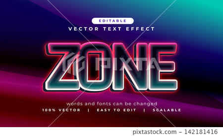 glowing 3d bold zone text effect typography design glowing 3d bold zone text effect typography design 142181416