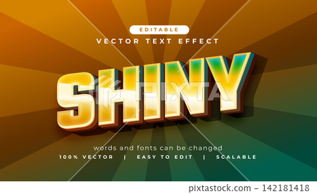 glowing 3d shiny text effect editable font 142181418