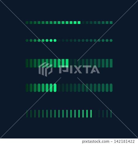 glowing digital loading or process bar element in collection 142181422