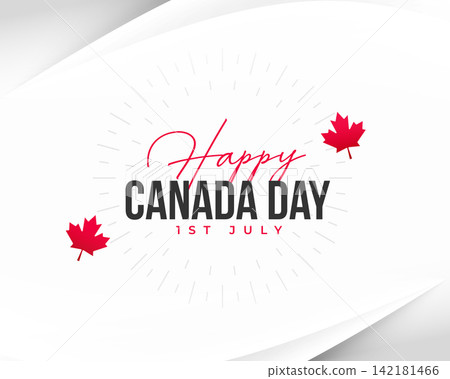 happy canadian national day greeting card with maple leaves happy canadian national day greeting card with maple leaves 142181466