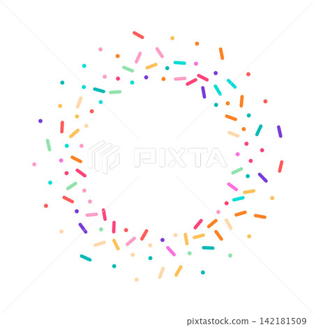 isolated colorful sprinkle pattern backdrop with empty frame design isolated colorful sprinkle pattern backdrop with empty frame design 142181509