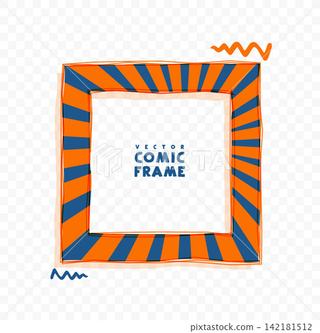 isolated empty comic square box frame in childish style isolated empty comic square box frame in childish style 142181512