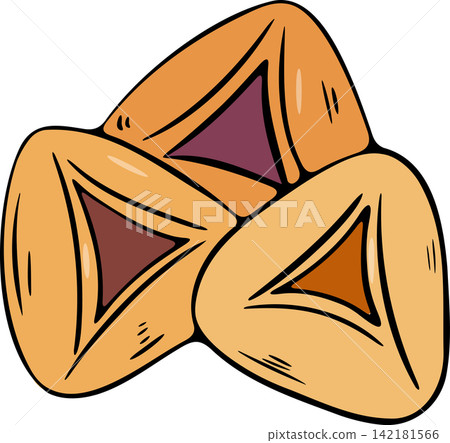 Close-up of jam cookies isolated on transparent background. Close-up of jam cookies isolated on transparent background. 142181566
