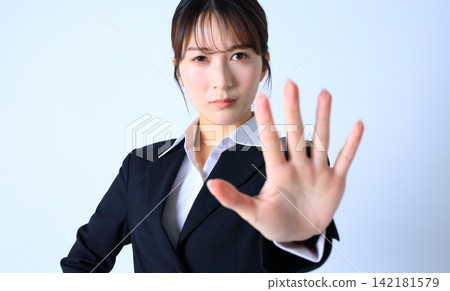 Image of business woman refusing Image of business woman refusing 142181579