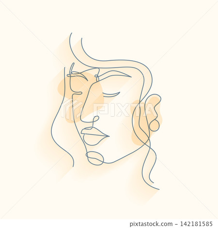 line art abstract woman face sketch in minimal style line art abstract woman face sketch in minimal style 142181585