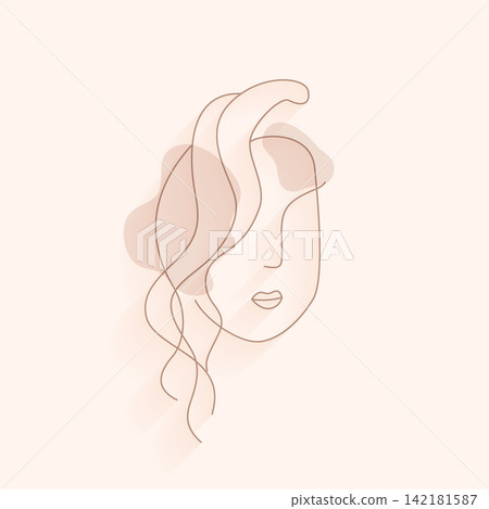 line style abstract woman face portrait design line style abstract woman face portrait design 142181587