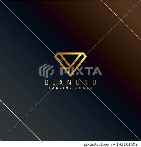 luxury diamond logo concept vector design with tagline space luxury diamond logo concept vector design with tagline space 142181602