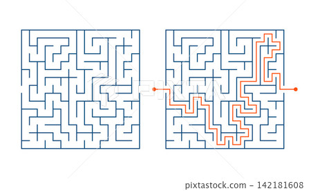 maze puzzle concept banner think outside the box maze puzzle concept banner think outside the box 142181608