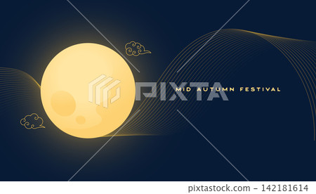 mid autumn festival night sky background with glowing full moon mid autumn festival night sky background with glowing full moon 142181614